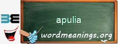 WordMeaning blackboard for apulia